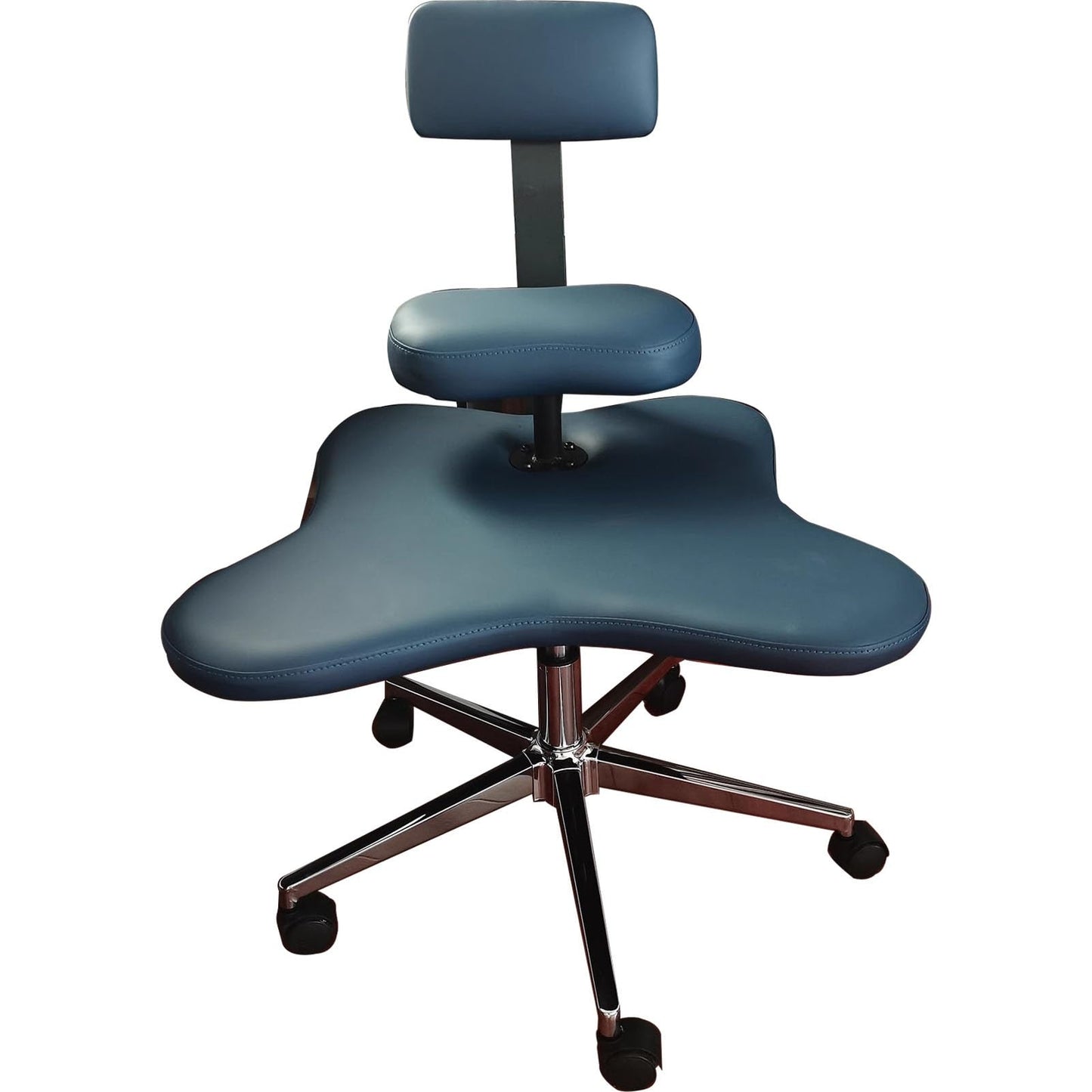 Office Chair Cross Legged Chair，Office Worker Leisure Chair with Footstool, Cross Legged Sitting Stool Chairs for Meditation Relax, Ergonomic Kneeling Seat for Office w/Back Support(Blue)