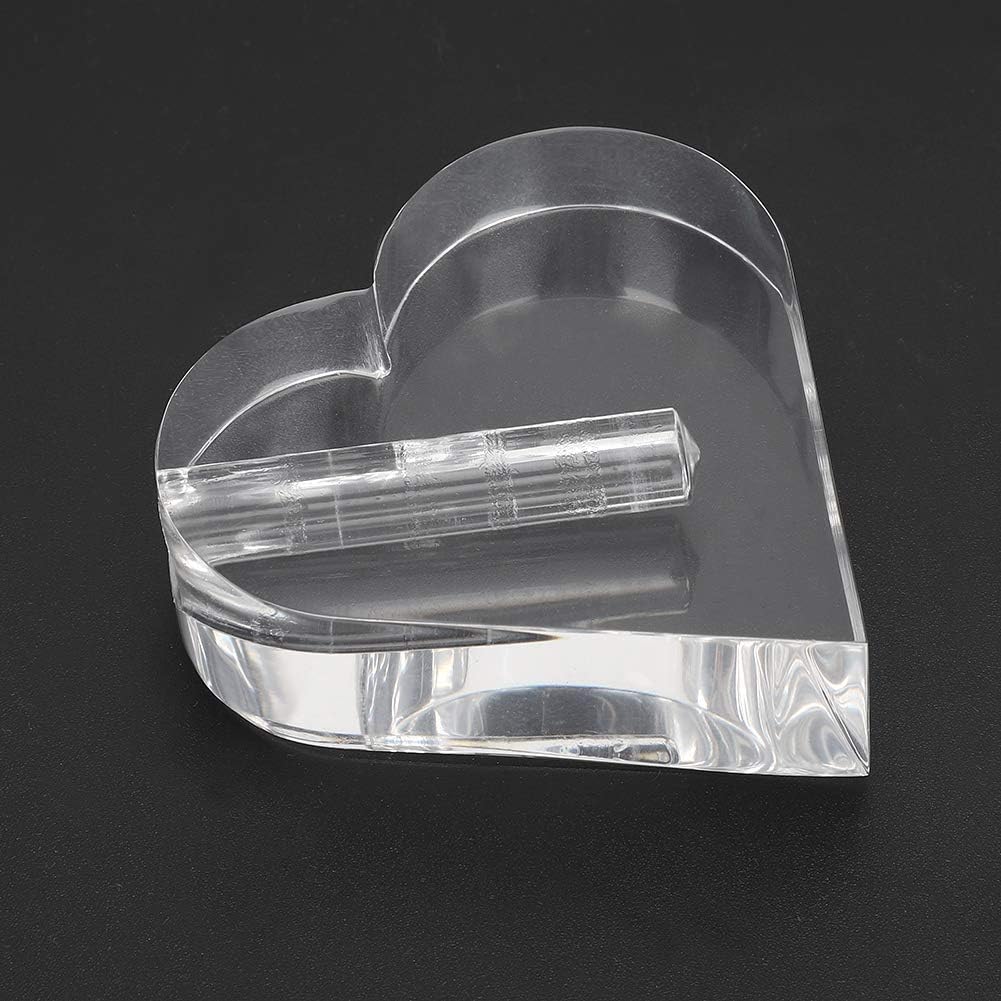 24k Rose Display Stand - Heart-Shaped Stand for Single Real Roses or Artificial Flower Base, Transparent Shelf Support