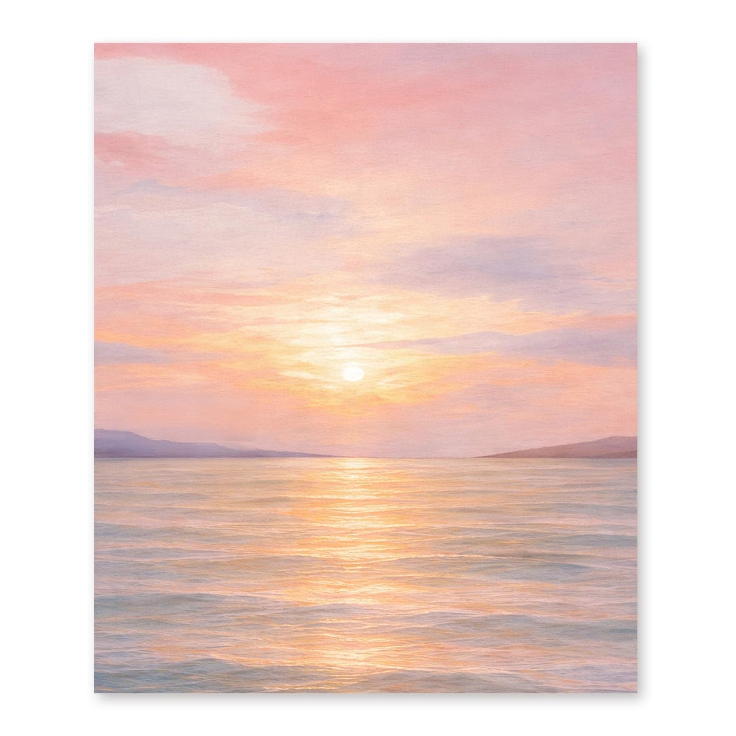 FUHYGU Diamond Painting Kit 9.8x11.8 Inches – Pink Sunset Ocean Landscape, DIY Full Drill Diamond Art Painting Kit for Adults, Seascape Wall Decor Gift