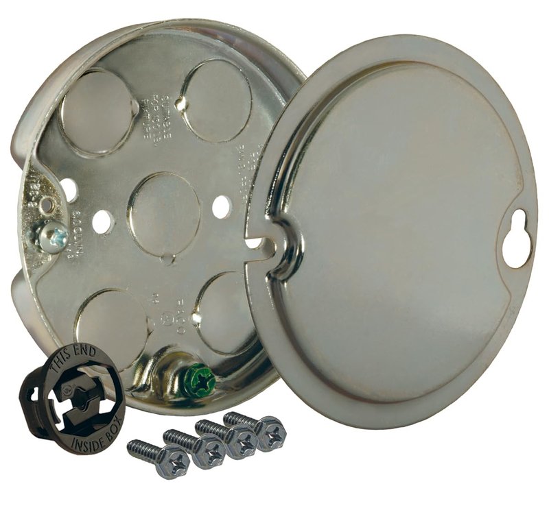 Hubbell-Raco 295 1/2-Inch Deep 1/2-Inch Bottom Knockouts 4-Inch Round Ceiling Fan Support Pan, metal