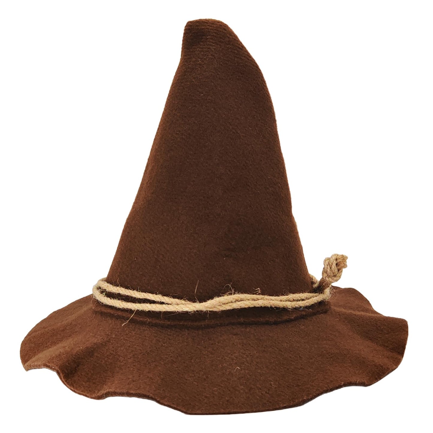 nigsouy Witch Wizard Hat for Adults, Felt Wide Brim Pointed Hat, Oktoberfest, Halloween Scarecrow Costume Accessory (Brown)