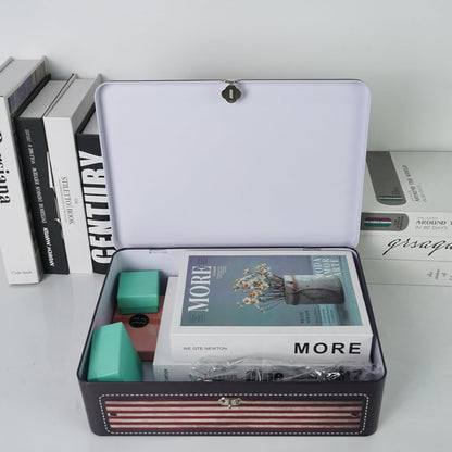 DreamsEden Decorative Storage Box & Pen Holder, Desktop Pen Pencil Cup Organizer Tin Box with Padlock Keepsake Container Office Home Patriotic Decor (American Flag)