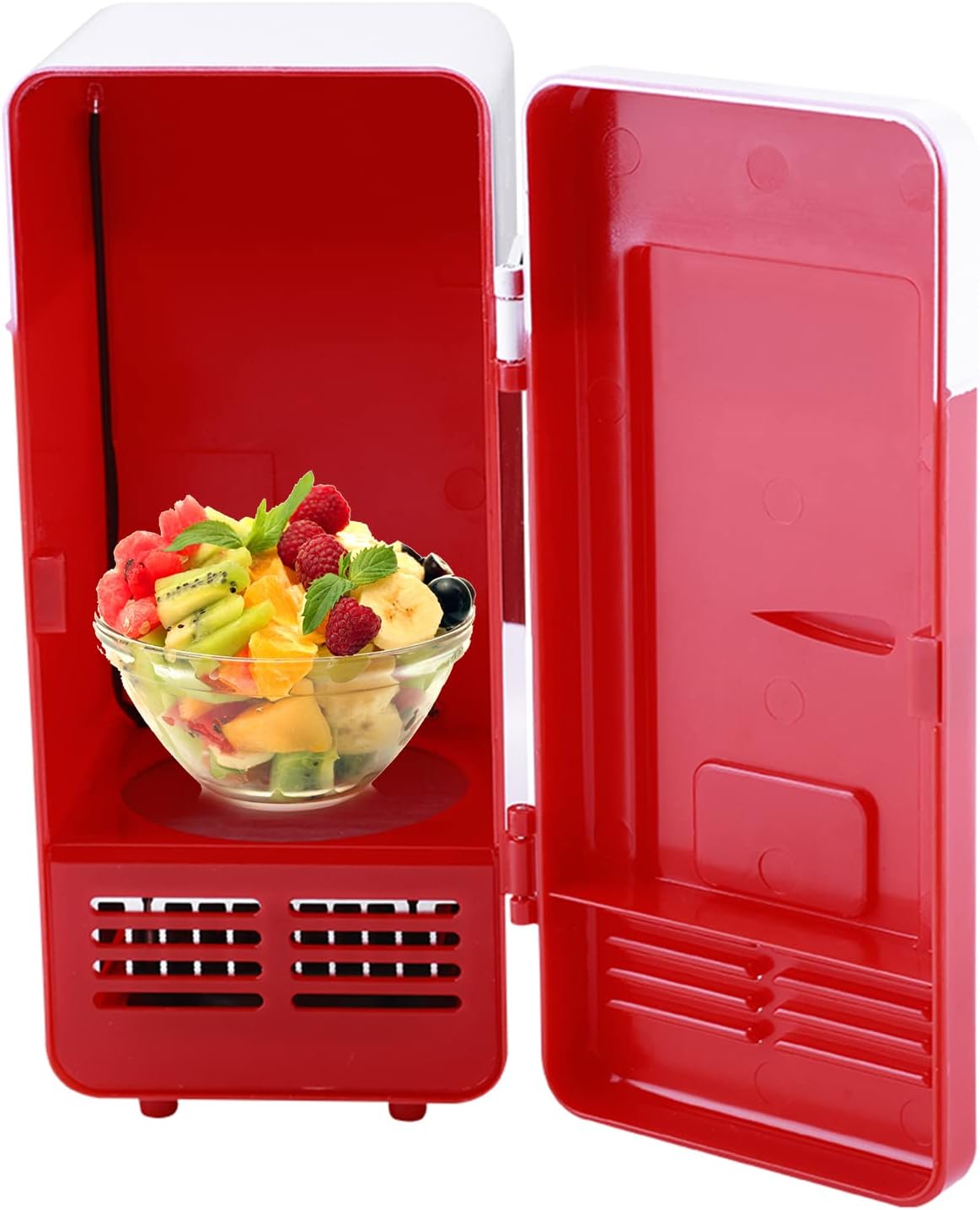 Mini Fridge, Portable Cooler and Warmer, LED USB Refrigerator for Drinks and Beverage Cans