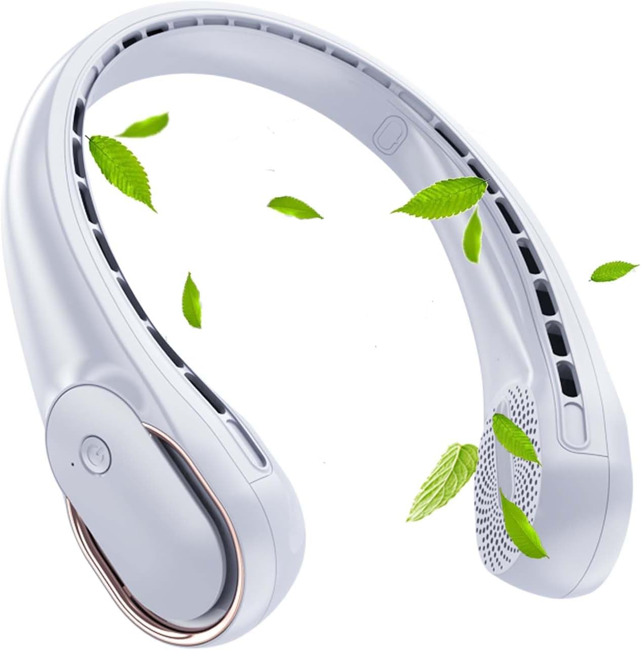 Portable Bladeless Neck Fan - USB Rechargeable 4000mAh Battery Operated, 360° Cooling for Women and Men