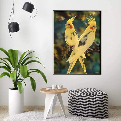 YEEIFFD 5D Diamond Painting Kits Birds by Number Kits, Parrot Diamond Painting Kits, DIY Full Drill Diamond Painting Animals Cockatiel Diamond Dots Diamond Art Kits for Home Decor 12x16 in