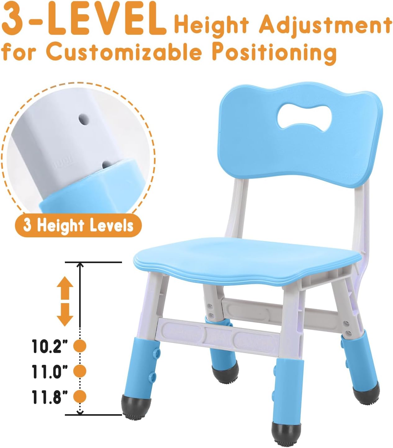 JIAOQIU 3 2-6. 220LBS Set Kid Chairs Indoor Level Adjustable Suitable for Children Age Toddler Chairs Maximum