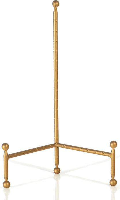 Red Co. Gold Finish Decorative Tripod Plate Stand and Art Holder Easel - 14" h