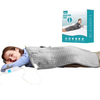 Ruqiji 17''x33'' XXXL King Size Heating Pad with 120 Minutes Auto Shut Off&6 Temperature Settings, Flannel Electric Heating Pad/Pain Relief for Back/Neck/Shoulders/Menstrual Pain/Leg Cramp (Dark Blue)