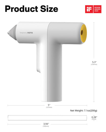 HOTO Cordless Auto Dispensing Glue Gun, Easyflow Hot Glue Gun with 40 Glue Sticks, 30s Fast Heating, 3000mAh USB-C Rechargeable, Anti-Scald & Anti-Drip, Ideal for DIY Crafts, Home Repairs & Decoration