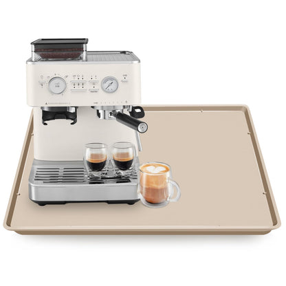 TOHONFOO Silicone Coffee Mat with Lip, 19.7'' x 15'' Heavy Duty Bar Mat, Coffee Tray for Countertop Fit Under Machine Pot Espresso Machine, Grey
