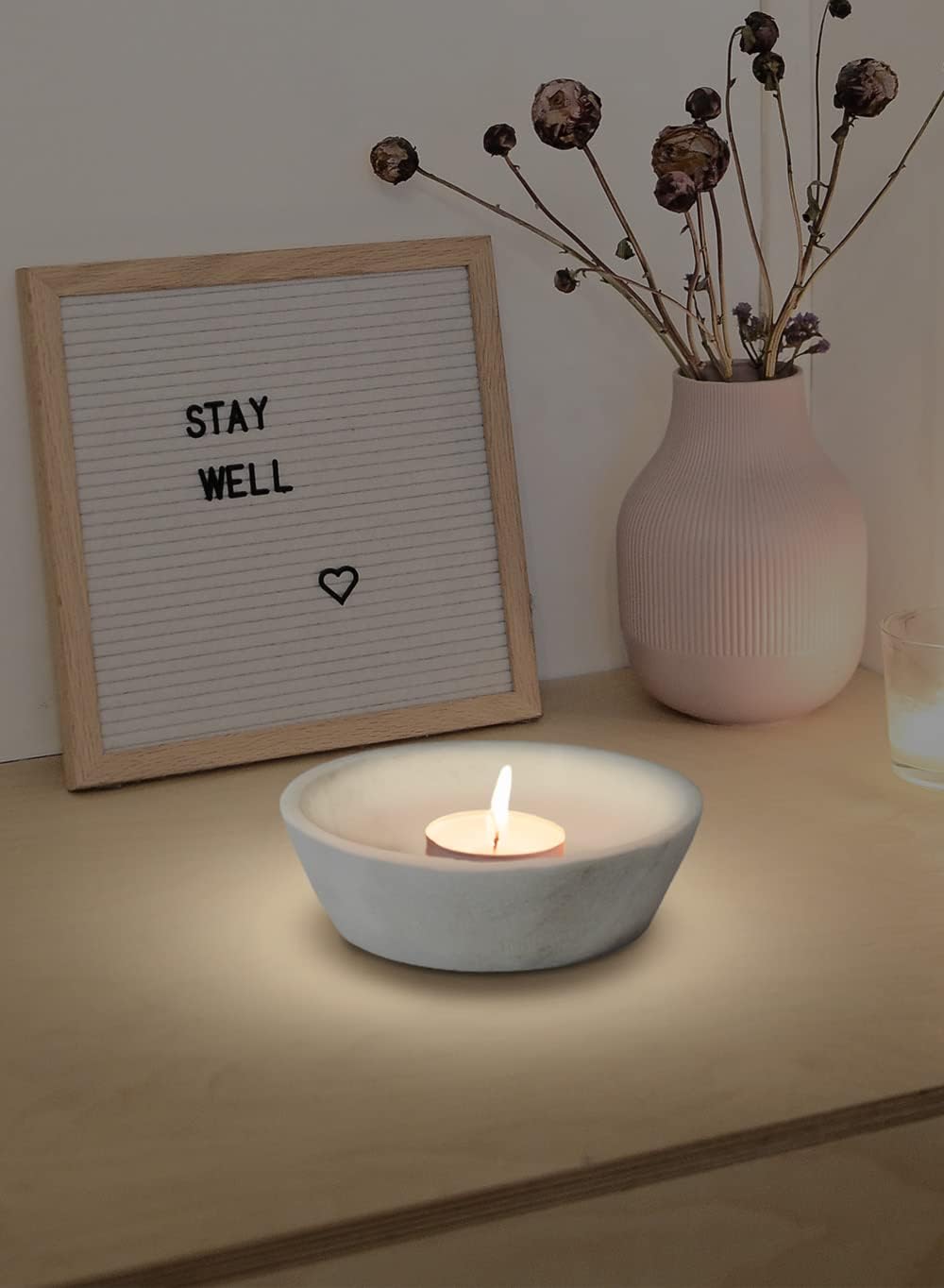 Serene Spaces Living White Marble Bowl - Decorative Multi-Purpose Catchall for Home Decor, Measures 2.25" Wide