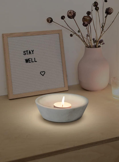 Serene Spaces Living White Marble Bowl - Decorative Multi-Purpose Catchall for Home Decor, Measures 2.25" Wide