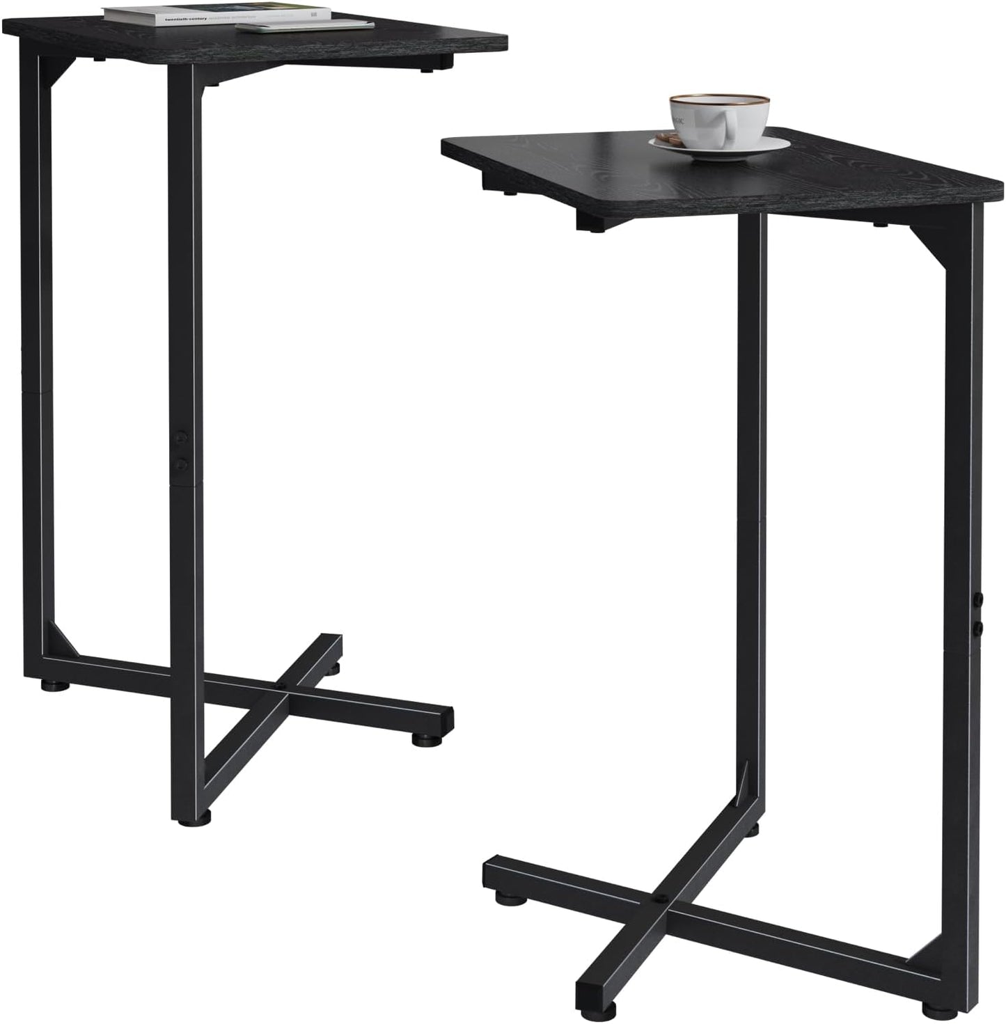 Generic Set 2, ET-X-BKW2 NEFROM C-Shaped End Tables, Sofa TV Trays of Small Couch Side Table for Living Room, Bedroom