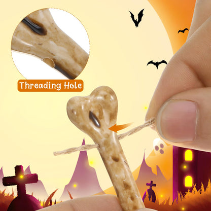 EXCEART 20pcs Mini Skeleton Bones Simulation Plastic Bone White Fake s Prop Skull Pendant Charm Artificial Ornaments Hanging Decor DIY Human Skeleton Costume