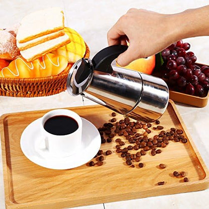 Yosoo Coffee Maker, Stainless Steel Percolator Stovetop Latte Maker, Easy Clean (200ML 4 Cup)