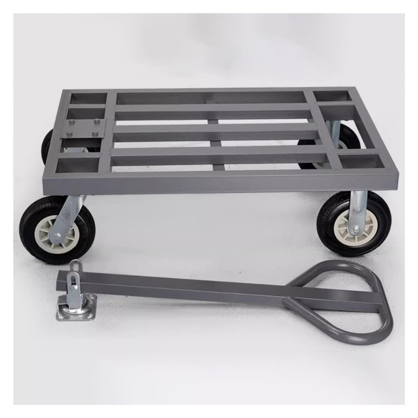 Heavy Duty Push Cart Dolly, Commercial Platform Truck for Home Office, Warehouse, and Supermarket, 8 Inch Brake Tires for Enhanced Stability