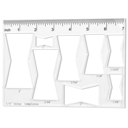 Framendino, Bowtie Acrylic Router Template for Woodworking 8 in 1 Bow Templates Jig Kit 1/4'' Thick (7x4.65 in)
