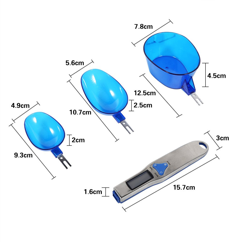 Digital Spoon Scale, Electronic Kitchen Gram Scale with LCD Display and 3 Measurement Spoons for Home Kitchen