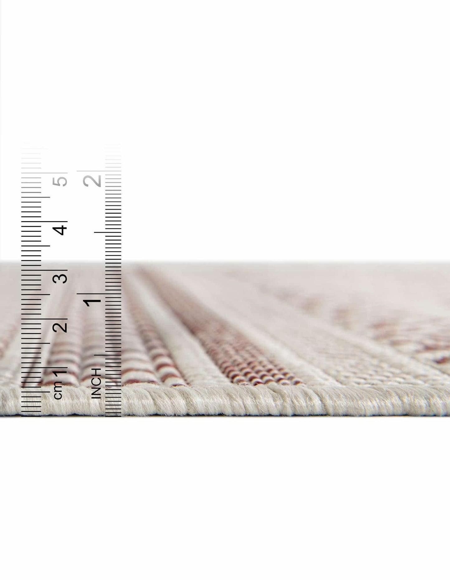 Unique Loom Outdoor Striped Collection Area Rug - Maia (10' x 14' 1" Rectangle, Red/Ivory)