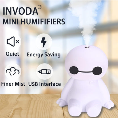 INVODA Small Humidifier, Cool Mist Portable Desk USB Personal Mini Humidifiers for Bedroom Office Car Plants