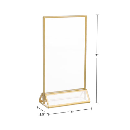 4x6 Picture Frames 6-Pack - Floating Frame Set for Table Numbers, Wedding Signs, Photos, or Table Decor by Great Northern Popcorn (Gold)