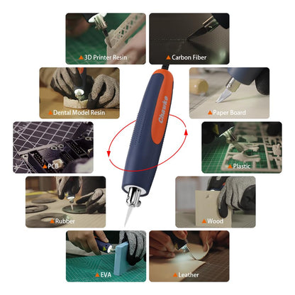 Chawke Profession 65W Ultrasonic Cutter Knife 40kHz Vibration Cutting 3D Print Resin, Dental Model Plastic, Car Modification Carbon fiber Acrylic Trimming Deburr DIY Power-driven Tools (Pro Version)