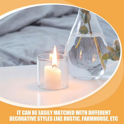 YARNOW 3pcs Small Glass Candle Holders Set Cylinder Aromatherapy Candle Cups for DIY Soy Wax Tealight Jars for Home Decor and Relaxation