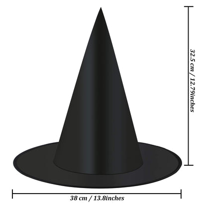 Elcoho 24 Pieces Halloween Witch Hat Cap Costume Accessory for Witch Decoration or Halloween Christmas Party Black