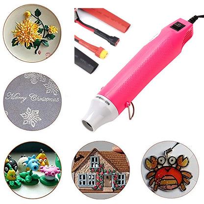 Heat Gun for Crafting - Mini Heat Tool for Epoxy Resin, Silicone Molds, Acrylic Pouring, Embossing, and Bubble Removal, Compact Craft Dryer for Small Art Projects (Pink)