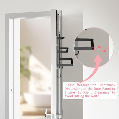Over The Door Towel Rack,Towel Rack with Hooks for Door Hanging, Door Towel Bar, Over Door Towel Racks for Bathroom (Black)