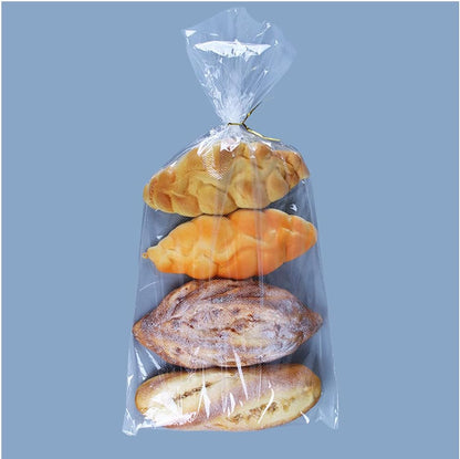 200Pcs 11 18 Inch Gusset x Bottom Bread Bags with Ties, Clear Plastic Micro Perforated Bags for Homemade Bread