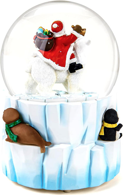 14 Christmas Snow Globes Clearance, Santa's Winter Musical,Hand-Painted Music Box,Colorful Lights, Auto Snowfall