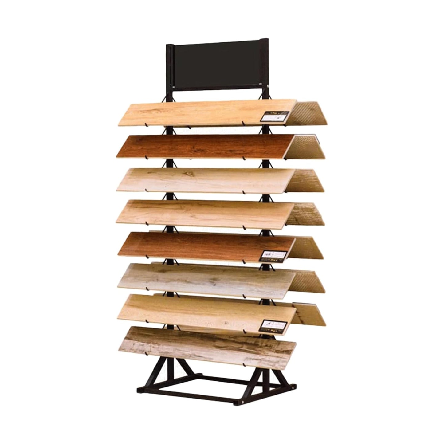 QYQCXGL Sample Floor Tile Display Rack Floor Standing Wooden Plate Stone Display Shelf Multifunctional Vertical Porcelain Sample Display Stand for Retail Stores Exhibition Halls, Black