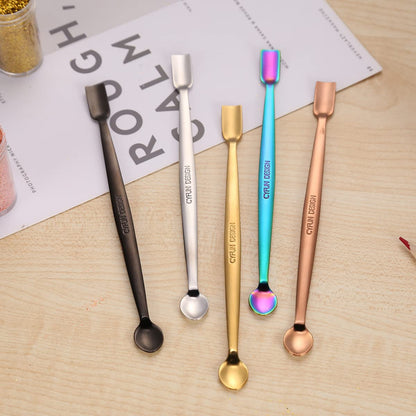6PCS/Set Embossing Powder Brush with Cap Craft Painting Glitters Powder Brush Soft Bristles Handle Tool 5 Colors 304 Stainless Steel Craft Spoons Setfor DIY Scrapbooking Paper Cards Making