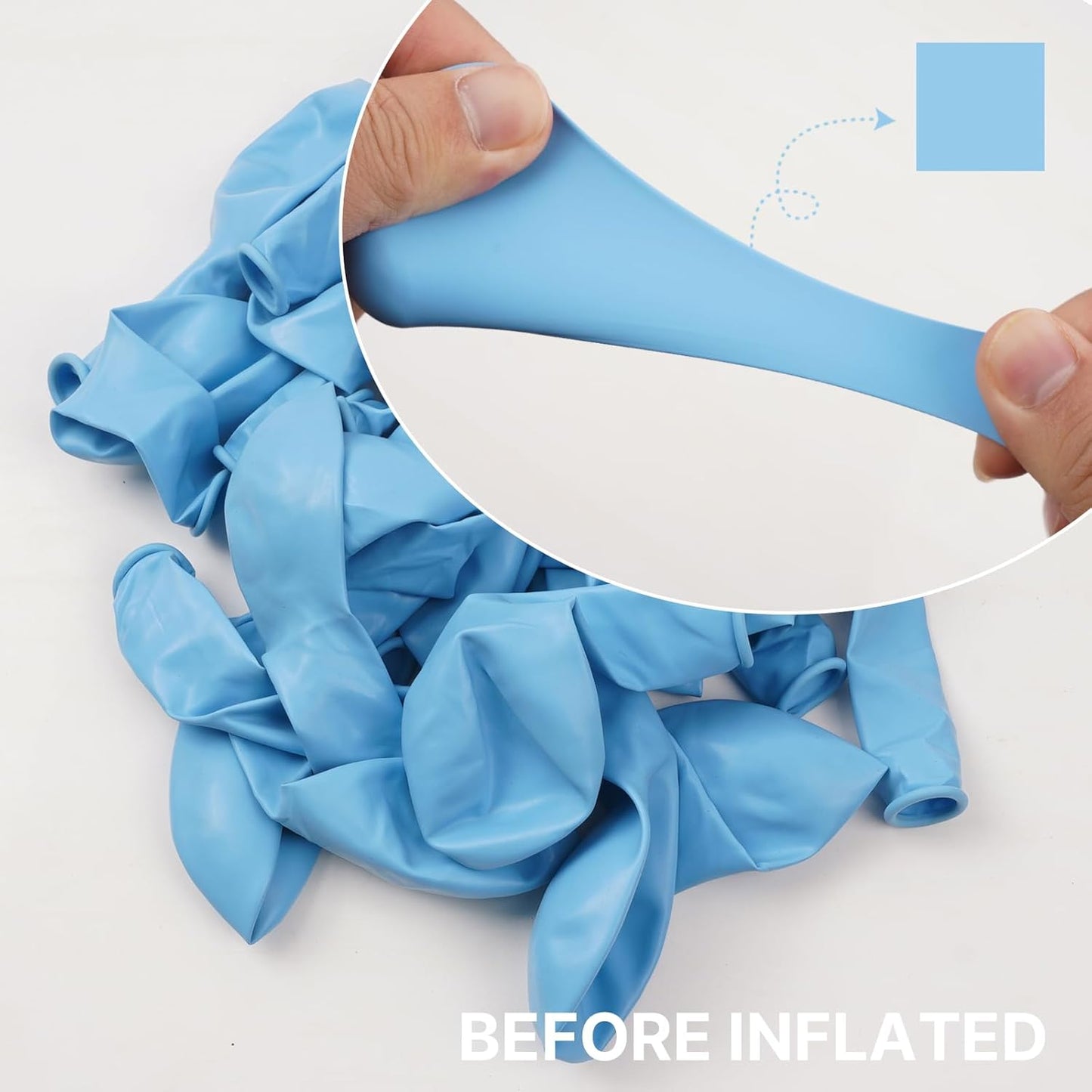 PartyWoo Light Blue Balloon Arch Kit - 120pcs in 18", 12", 10", 5" Sizes for Baby Shower & Birthday Decor
