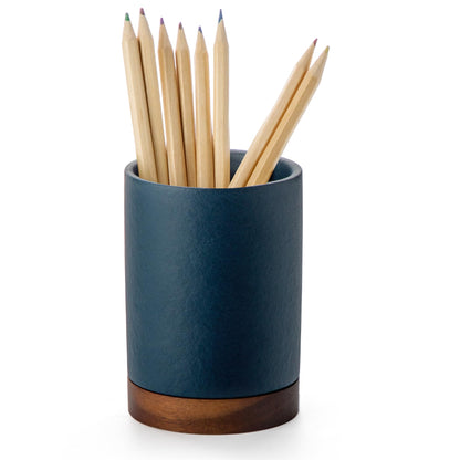 Officepal Pen Holder for Desk, Ceramic Pencil Organizer & Makeup Brush Holder, Office Decor and Desk Accessories，Perfect Office Organization,Teacher Supplies(Royal Blue, Set / 1)
