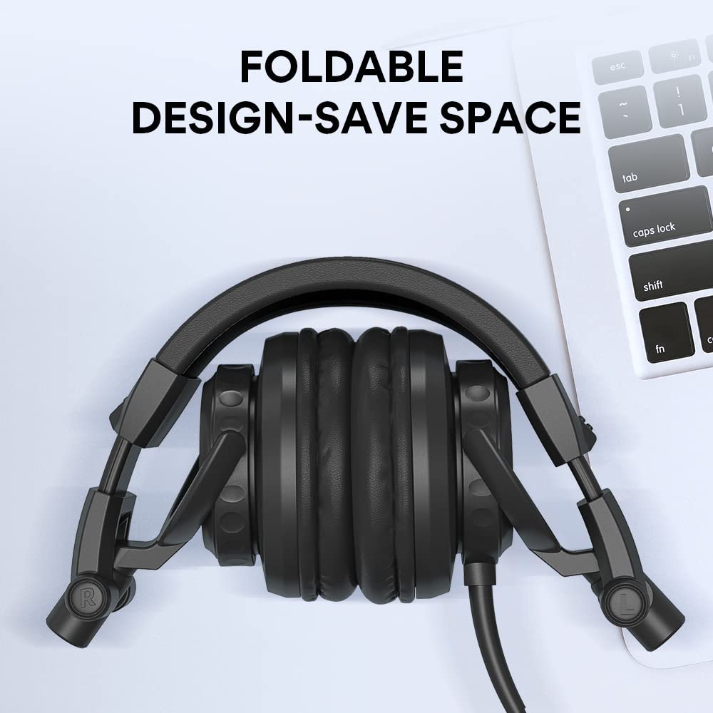 MAONO 50MM Drivers Over Ear Studio Headphones, AU-MH501 Stereo Monitor Closed Back Headphones, Lightweight Foldable Design for Smartphone, Computer, Podcast, Mixer, Music, DJ