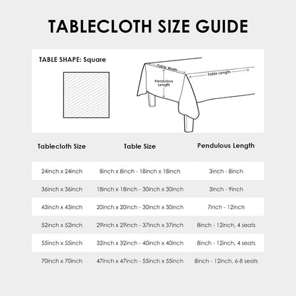 24 24 Inch Small Square Grey Tablecloth x Polyester Fabric Washable Table Cover Decorative Wrinkle Resistant Solid