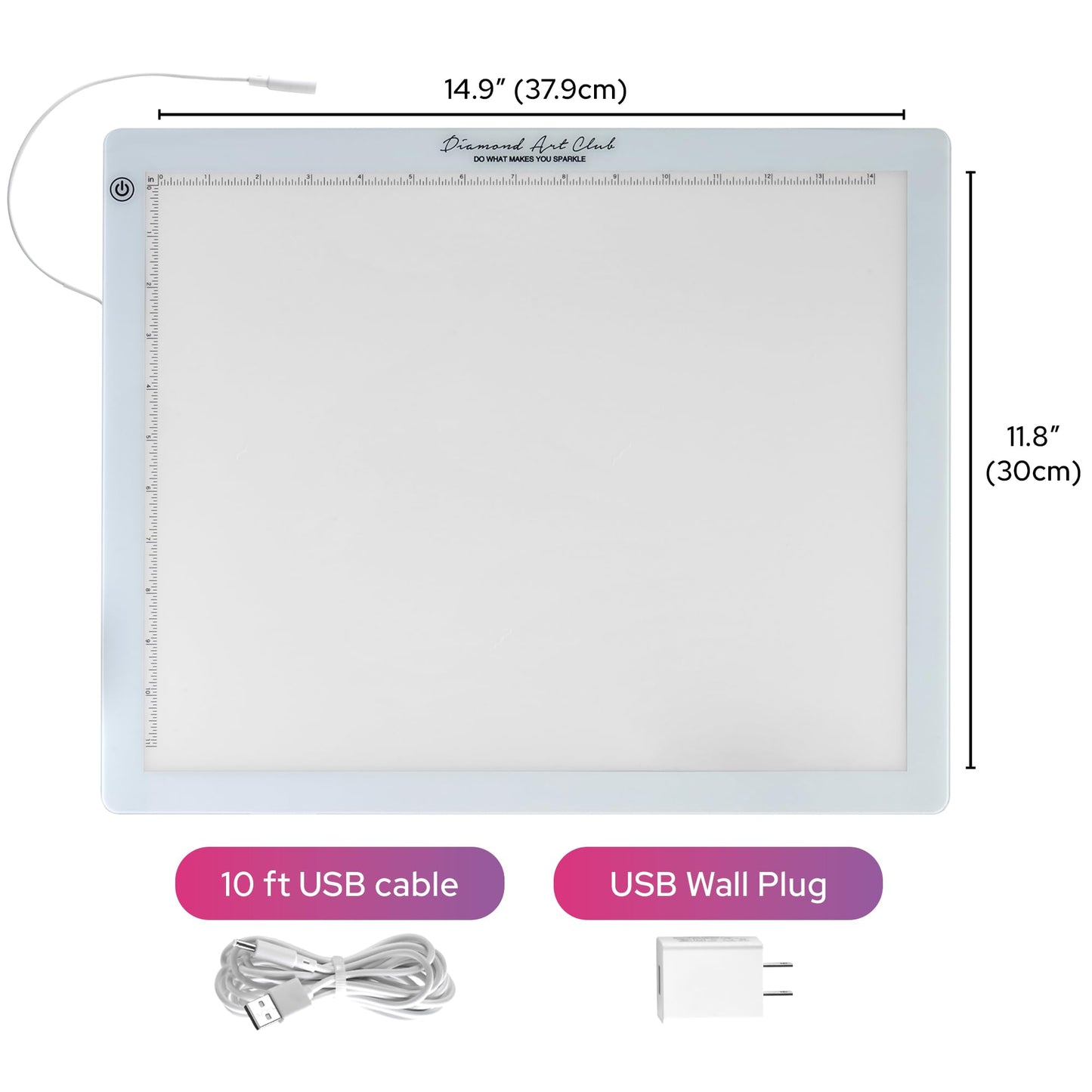 DIAMOND ART CLUB A3 Light Pad, USB LED Light Board for Diamond Painting and DIY Crafting, Diamond Art Tools and Accessories, 16.6" x 13.5"