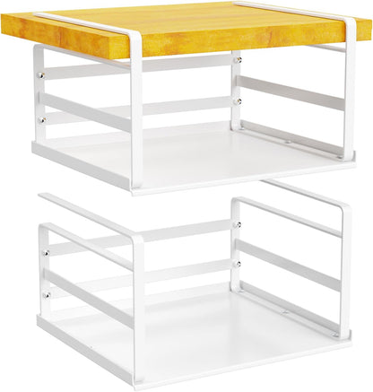 PEKGRIL 2 Pack Under Shelf Basket, Heavy Duty White Hanging Storage Basket for Kitchen, Pantry, Desk, Cabinet
