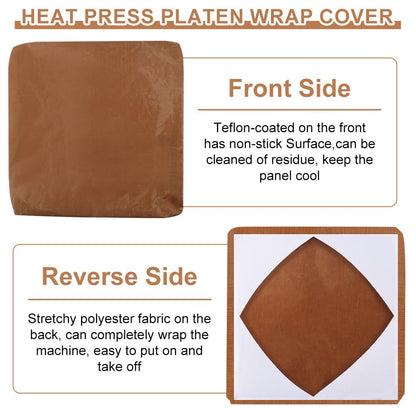 Heat Press Cover,2Pcs 15" x 15" Heat Press Transfer Sheet,Non-Stick Teflon-Sheet Protective Resistant Mat, Reusable Heats Resistant Craft Mat for Machines,HTV,Iron On Projects