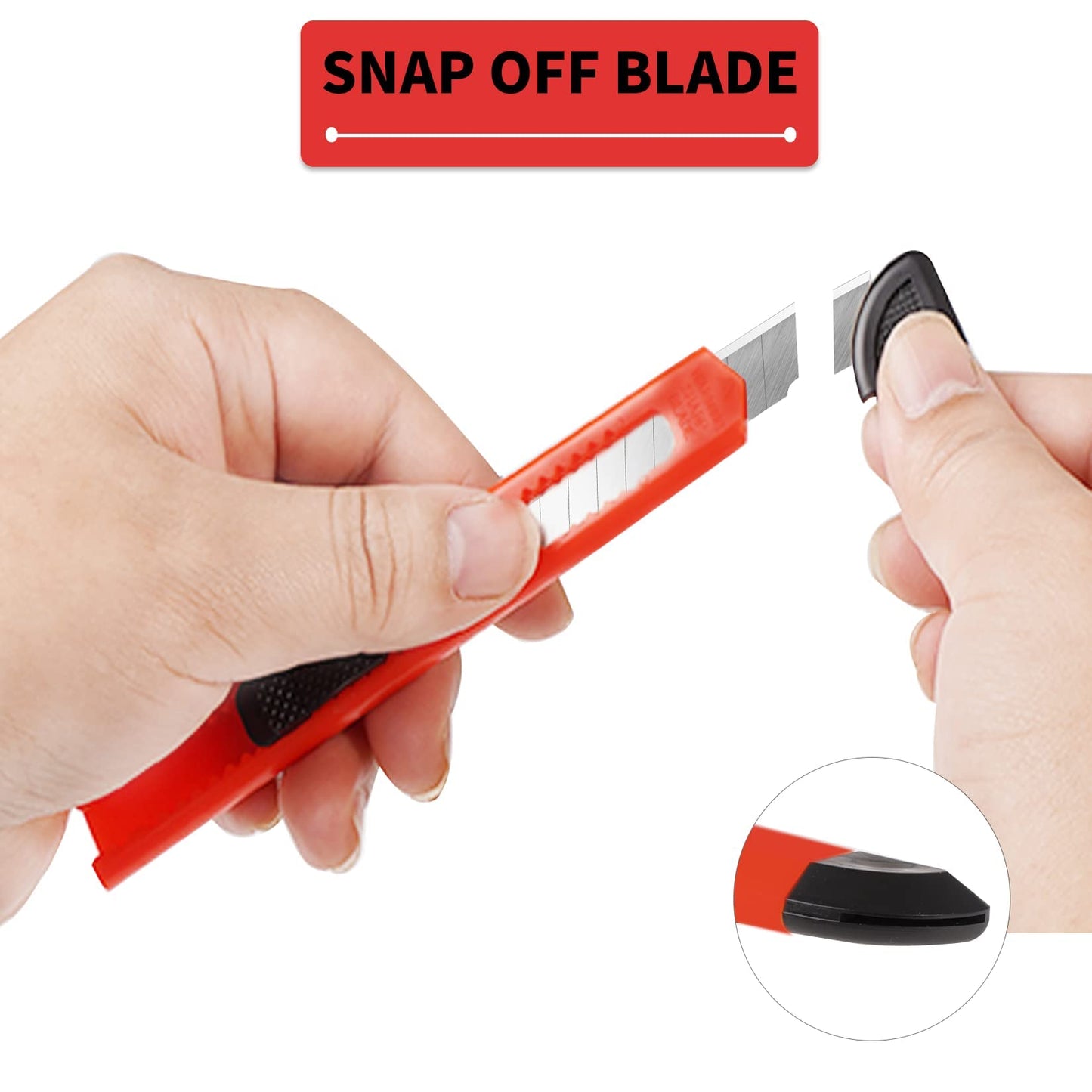 DIYSLEF Knife 16-Pack Box Cutter Retractable, Box Knife Perfect for Home, Office Use, Small 9mm Snap-off Blades Utility Knife for Cardboard, Cartons, Disposable Box Cutters Bulk for Work