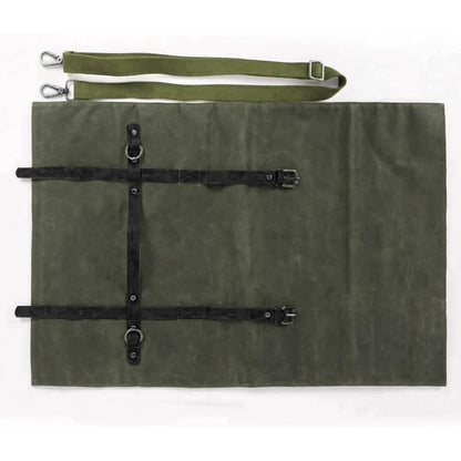 Large Chef’s Knife Roll Bag,Heavy Duty Waxed Canvas Knife Carrier,11 Pockets Kitchen Cooking Tools Storage Case, Easily Carried By Shoulder Strap ForProfessional Chefs,Culinary School Students