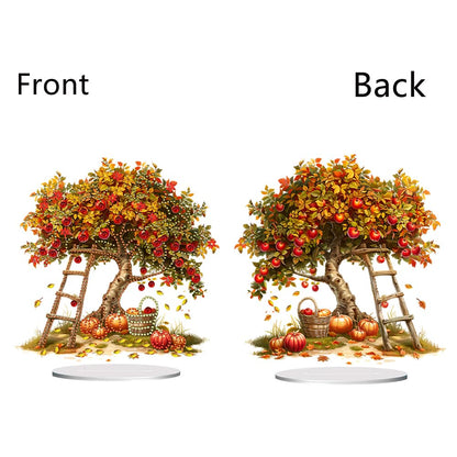 C'eitura 5D Autumn Apple Tree Special Shaped Diamond Painting Kits for Adults, Tabletop Ornaments DIY Crystal Art Craft for Home Office Desk Decor, Thanksgiving & Autumn Gifts