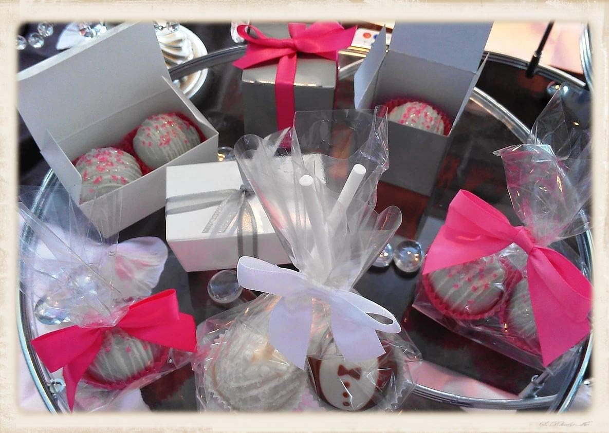 100 CAKE POP BAGS, 4W"x2D"x8H" Bottom Gusseted Clear Poly Favor for Large Size Cake Pops
