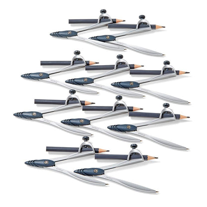 hand2mind Student Math Geometry Compass, Silver, Precision Tool for Geometry, Math, Drafting (Pack of 10)