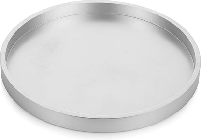 12" Hanobe Decorative Trays for Coffee Table: Round Sliver Tray for Home Decor - Modern Circle Ottoman Trays for Living