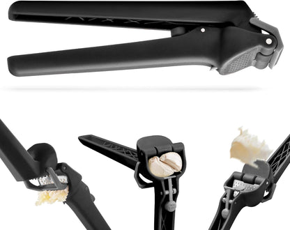 2-In-1 Dreamfarm Garject Lite Garlic Peeler, Garlic Press & Mincer with Garlic Peel Ejector, Nylon - Black