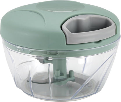 Hand Pull String Vegetable Chopper - Food Processor for Garlic, Onion, Ginger, Fruits, Nuts, Herbs (Green 500ml)