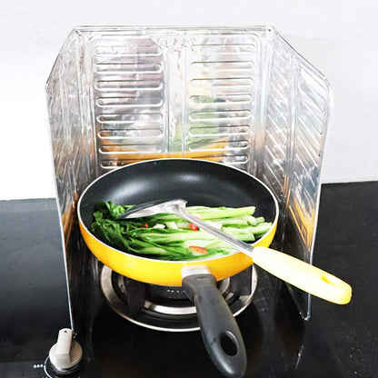 Hztyyier 3 Sided Oil Proof Aluminum Foil Splatter Guard Foldable Heat Insulation, Easy to for Kitchen Stove, Single or Double Stove Use (silver), Hztyyierbdghskgcvt-79